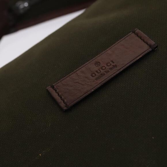 GUCCI Shoulder Bag Canvas Khaki - Picture 15 of 16